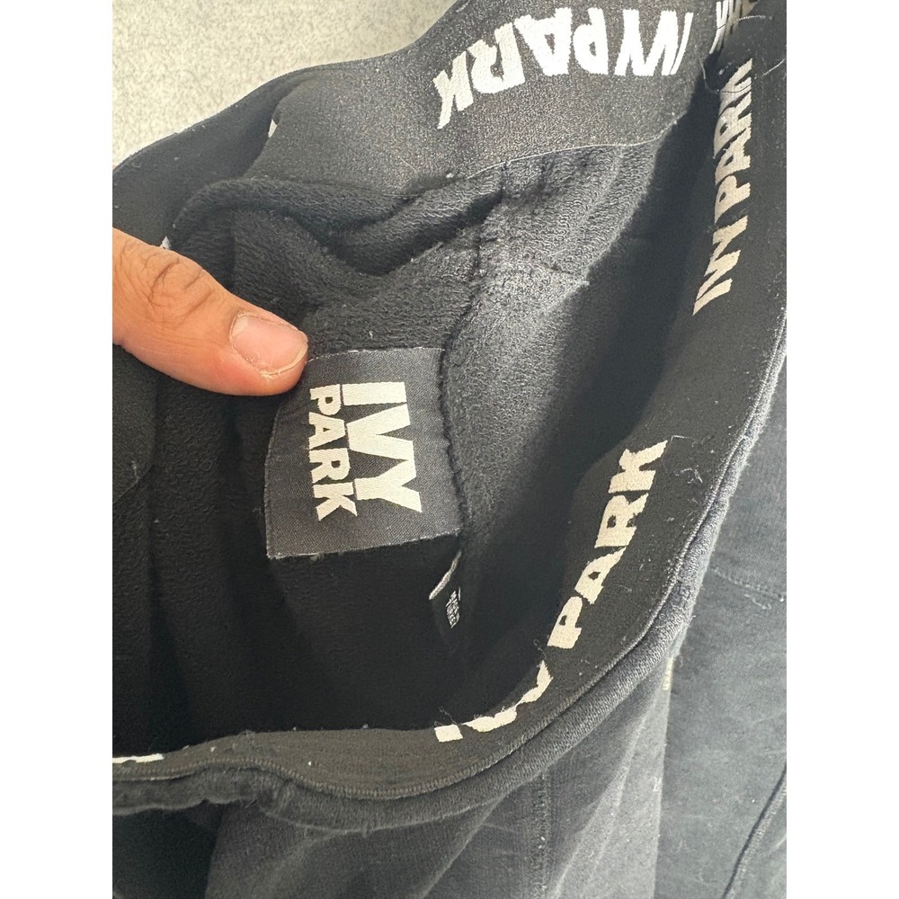 IVY PARK Black Logo Sweatpants‎ Joggers Athletic Womens Size L Made in Turkey - Picture 3 of 5